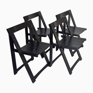 Wooden Folding Chairs by Aldo Jacober, 1960s, Set of 4