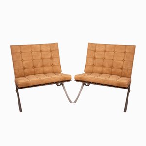 Vintage Barcelona Chair attributed to Ludwig Mies Van Der Rohe, 1970s, Set of 2