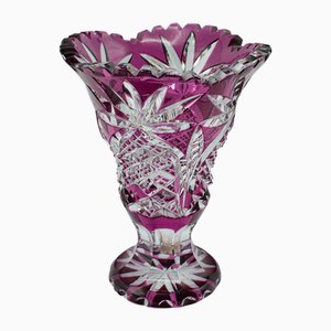 Antike englische Dekorative Vase aus geschliffenem Glas, 1880er