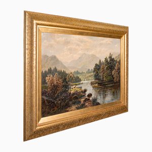 Artista della British School, Paesaggio, XIX secolo, Olio su tela, Con cornice