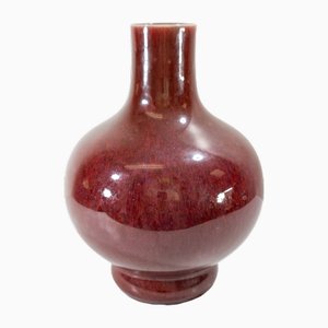 Early 20th Century Chinese Sang De Boeuf Oxblood Flambe Glazed Vase, 1890s