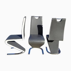 Chrome Legged Dining Chairs, Set of 3