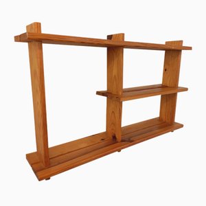 Vintage Pine Wall Shelf in the style of Maison Regain, 1980s