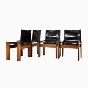 Monk Dining Chairs attributed to Afra & Tobia Scarpa for Molteni, 1970s, Set of 4