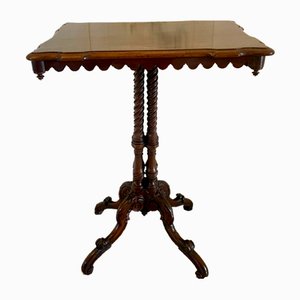 Antique Victorian Figured Walnut Lamp Table, 1860s