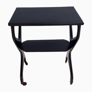 Postmodern Black Ebonized Beech Serving Cart in the style of Ico Parisi, Italy