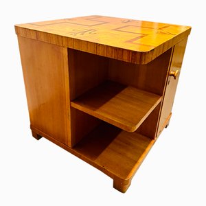 Art Deco Storage Table in Walnut Root