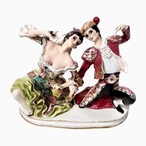 Figuras de bailarina de flamenco y torero de cerámica vintage atribuidas a Giovanni Girardi, Italia, años 50