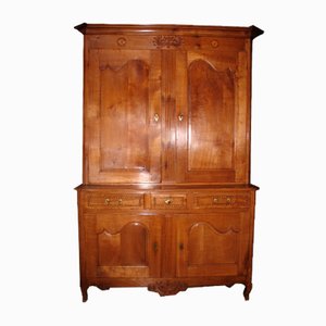 1ère Partie 19ème Siècle Regency Louis XV Buffet Deux-Corps en Merisier