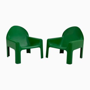 Grüne Modell 4794 Sessel von Gae Aulenti für Kartell, 1970er, 2er Set