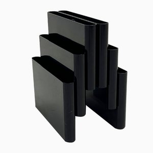 Black Magazine Rack by Giotto Stoppino for Kartell, 1970s