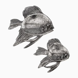 Italienisches Vintage Fischgeschirr aus Silber von Gianmaria Buccellati, 1960er, 2er Set
