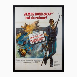 Französische Veröffentlichung James Bond 007 auf Her Majestys Secret Service Poster, 1969