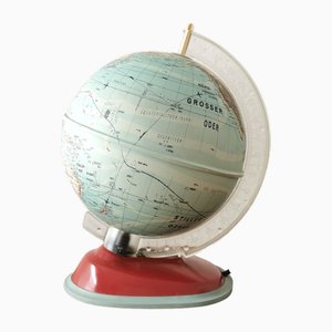 Beleuchteter Vintage Globus von MS Seidel, 1950er