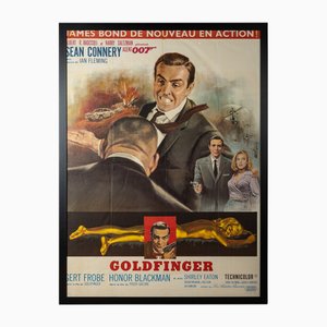 Póster de James Bond Goldfinger original en francés, 1964