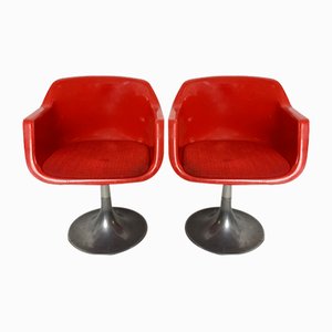 Vintage Swivel Armchairs by Albert Jacob for Grosfillex, 1980s, Set of 2