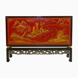 Enfilade Mid-Century Laquée Chinoiserie, Italie, 1950