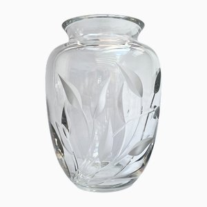 Vintage Vase für Blumen aus handgeschnitztem Kristallglas von Nachtmann, Deutschland, 1970er