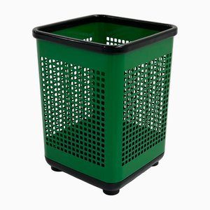 Green Bin / Umbrella Holder in Perforated Metal from Neolt, 1980s