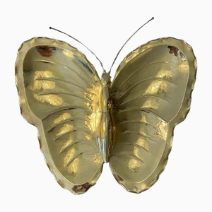 Plato con forma de mariposa ornamental de latón, años 60