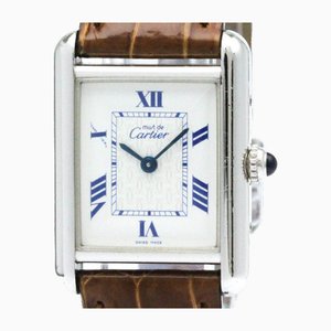 Must Tank Silver 925 Leather Quartz Mens Watch from Cartier