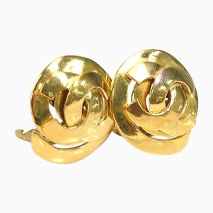 Orecchini Coco Mark in metallo dorato di Chanel, set di 2