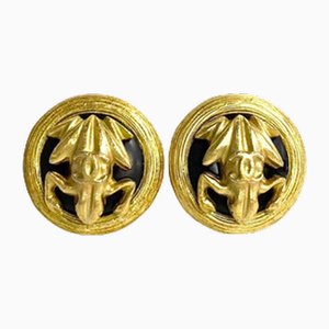 Frog Motif Coco Mark Earrings from Chanel, Set of 2