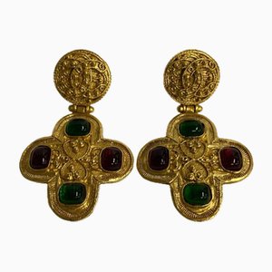 Gripoa Color Stone Coco Mark Earrings from Chanel, Set of 2