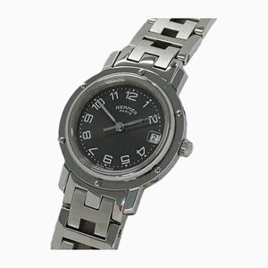 Clipper Date Quartz Watch in Stainless Steel from Hermes