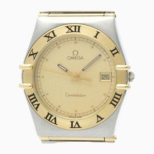 Reloj para hombre Constellation de acero dorado de 18k de Omega
