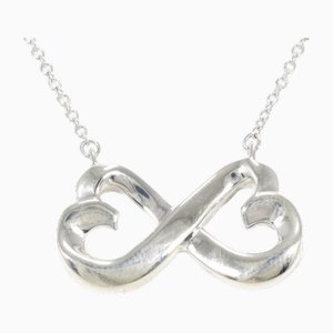 Doppelte Liebende Herz Halskette aus Silber von Tiffany & Co.