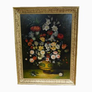 Artista francese, Natura morta floreale, Dipinto ad olio, Incorniciato