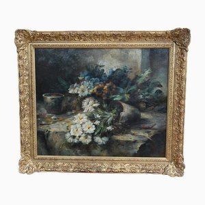 Artista impressionista francese, natura morta floreale, pittura a olio, con cornice