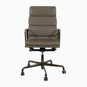 Ea-219 Office Chair in Grey Leather by Charles Eames, 1990s