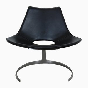 Scimitar Chair in Black Leather No.21 from Fabricius and Kastholm, 1990s