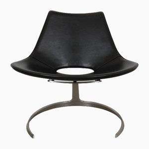 Scimitar Chair in Black Leather No. 23 from Fabricius and Kastholm, 1990s