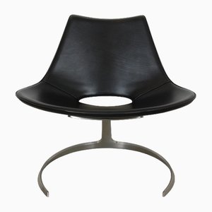 Scimitar Chair in Black Leather No. 20 from Fabricius and Kastholm, 1990s