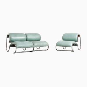 Vintage Sofa mit Stuhl, 1970er, 2er Set