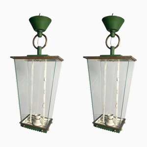 Large Italian Lanterns in the style of Pietro Chiesa, 1940s, Set of 2