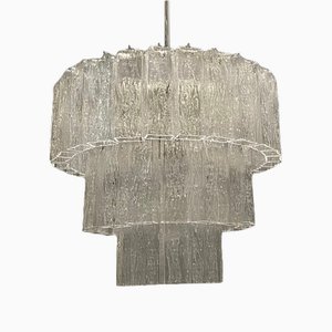 Large Chandelier in Murano Tronchi Glass from Venini, Italy, 1960s