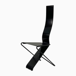 Postmoderner Stuhl aus Metall mit hoher Rückenlehne von Pietro Arosio, 1980er