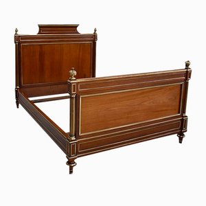 Louis XVI Style Bed in Mahogany and Brass, 1800s
