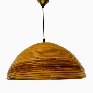 Italian Rattan Pendant Lamp, 1970s
