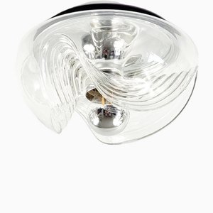Large Mid-Century Modern Wave Flush Mount by Koch & Lowy for Peill & Putzler, 1960s