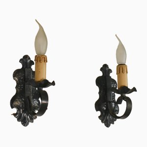 Mid-Century Gothic Tole Wall Sconces, 1970s, Set of 2
