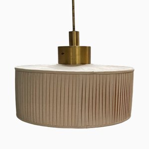 Vintage Pendant Lamp with Pleated Shade, 1960s