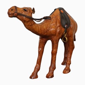 Camel Sculpture with Aged Leather on Hand Carved Wood from Libertys London