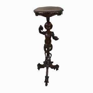 19th Century Carved Figural Torchere Side Table