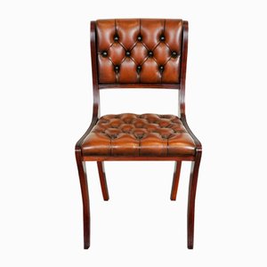 Chesterfield Leather Dining Chairs, Set of 6