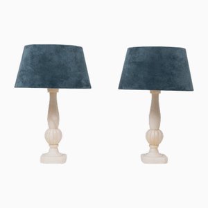 Classical Greek Alabaster Table Lamps, 1970s, Set of 2